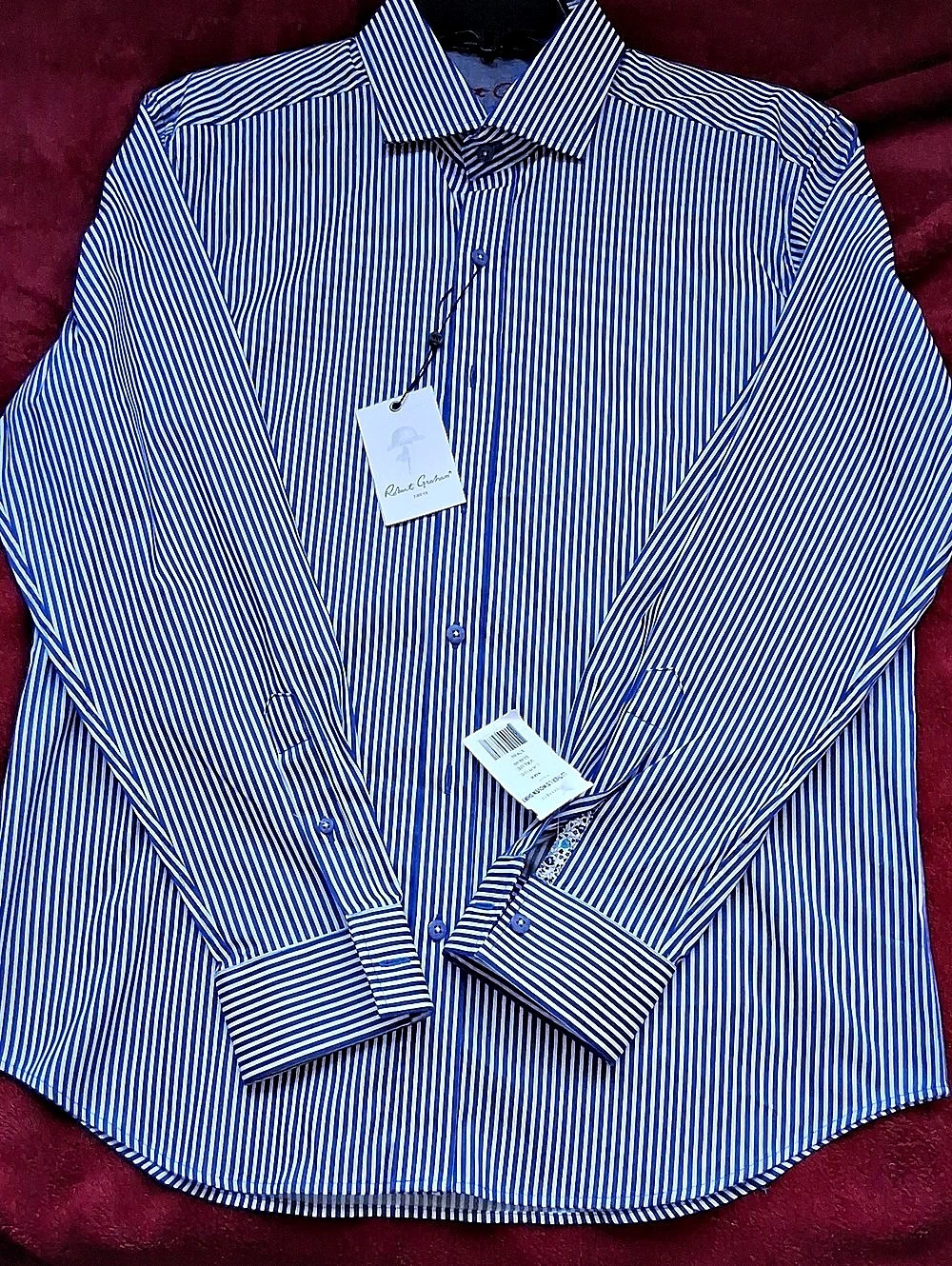 NWT Robert Graham Luther Tailored Fit Striped Shirt Large